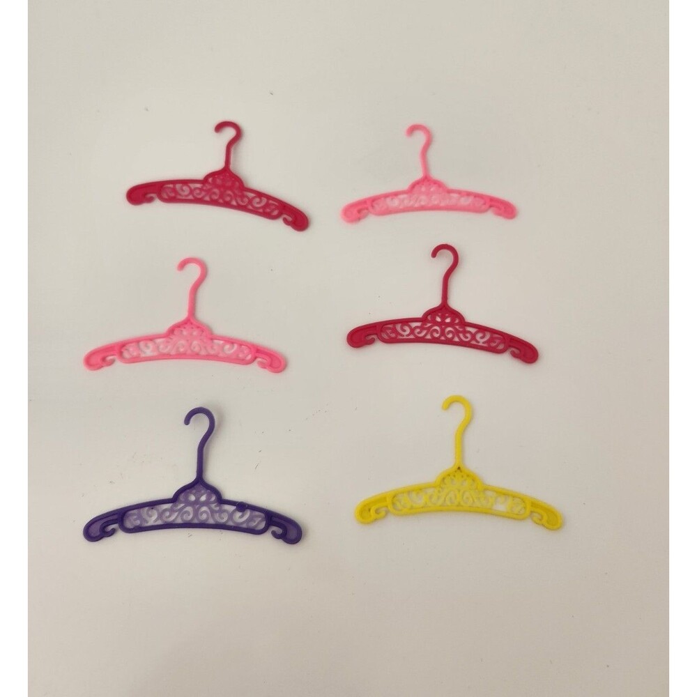 Vintage Mod Barbie Hangers Multicolored Plastic Mattel 1960's Lot of 6 Ex